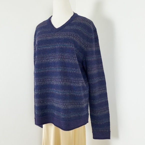 Vintage Italian Navy Grandpa Sweater - Picture 2 of 8